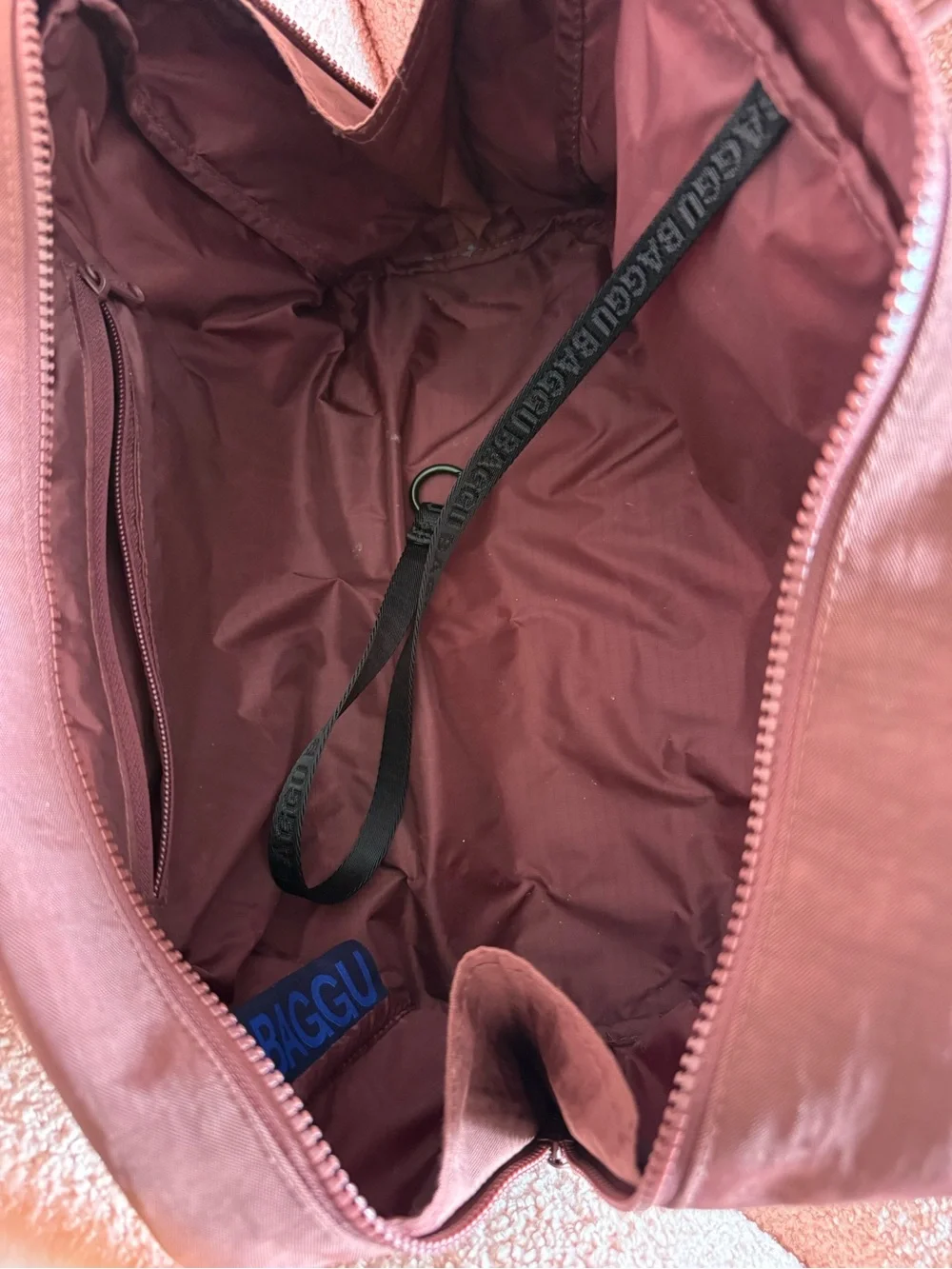 Baggu Medium Nylon Bowler Bag Mahogany